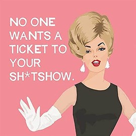 Paperproducts Design Funny Cocktail Napkins - Decorative Paper Beverage Napkins for Bar, Birthdays, Parties, Gifts, Celebrations - 5" x 5" Pack of 20 - Bluntcard by Mike Bell, No One Wants a Ticket