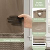 Inhousolu Extra Long No Hook Shower Curtain with Snap in