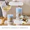 Luminara Flameless LED Candle Soft Chambray Embedded Seashell & Starfish