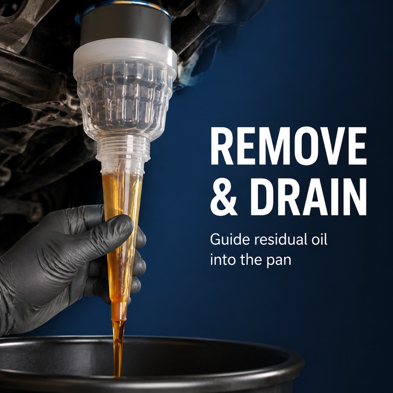 2-in-1 Oil Filter Removal Funnel & Refueling Tool, 3.74-Inch