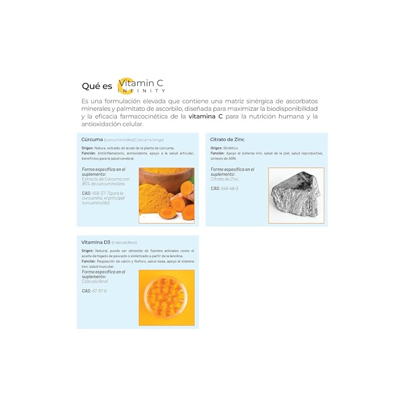 ETERNAL NUTRITION Infinity: Vitamina C con L-Glutatión y Zinc (200