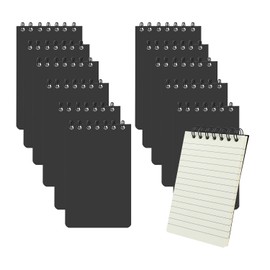 YIHUANYIFA 12pcs Small Spiral Notebook College Ruled 3x5inch Black Mini Cute Pocket Journals Hardcover 120 Pages 7mm Lined Pages Tiny Memo Pads for Home, Office, Work, or Travel (12, Black)