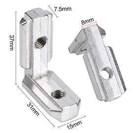Aluminium Profile Angle Angle 90° L Profile Aluminium 3030 Groove 8 Zinc Alloy Brackets Inner Corner Connector Inner Corner Connector Inner Connection Angle Angle Corner Connector with Screws