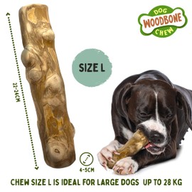 Woodbone Knots Coffee Wood Dog Chew Toy for Large Dogs - Natural Wood Knots Branch Chewing Stick - Pack of 2 Size L