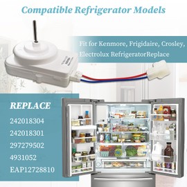 242018304 242018301 Refrigerator Condenser Fan Motor Replace 297279502 AP6891872 PS12728810 FFHS2622MBA Compatible with Frigidaire Kenmore Crosley Electrolux