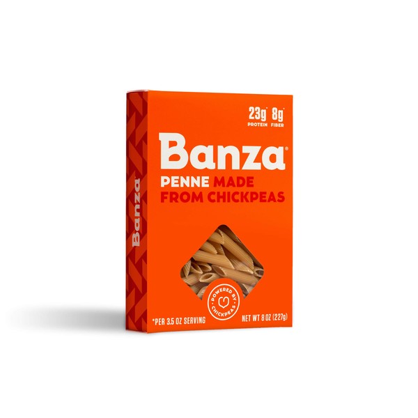 Banza Chickpea Pasta, Penne - Gluten Free Healthy Pasta, High Protein, Lower Carb and Non-GMO - (Pack of 6)