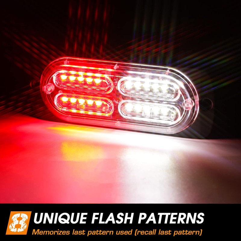 LINKITOM 4pcs Ultra Slim Sync Feature 24-LED Car Truck Surface