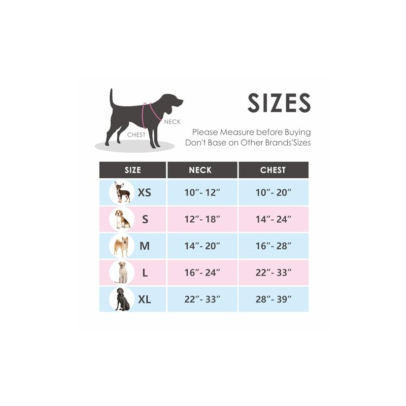 PHOEPET Arnés reflectante para perro, para razas grandes, ajustable, sin
