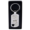 Keyring pendant with heart cut-out and engraving "Eigenschaften einer Mama"