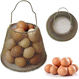JIYUJIAHUA Egg Basket, Collapsible Mini Storage - Can Easily Load Eggs for Carrying and Collecting Eggs, Easy Washing, and Fast-drying, Country Primitive Farmhouse Style, DANLAN-001