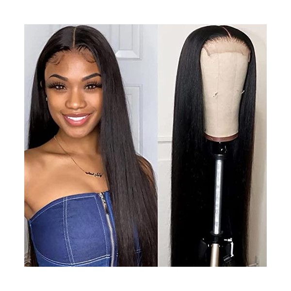 Style Icon Lace Front Wigs Human Hair Wigs for Women 4 X 4 Transparent Lace Straight Wigs for Black Women 9A Brazilian virgin hair 150% Density (18 Inch, NATURAL)