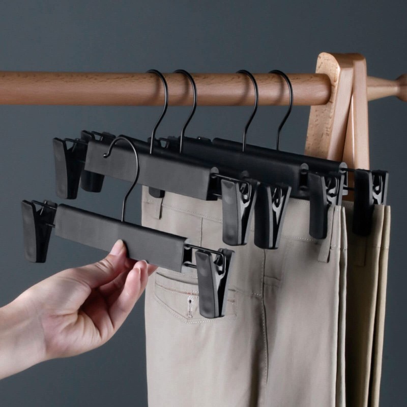 NORTHERN BROTHERS Pants Hangers 10 Pack – Black Plastic Pant