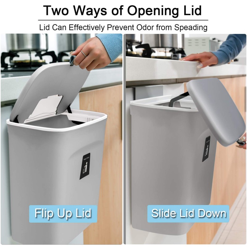 Tiyafuro 2.4 Gallon Kitchen Compost Bin for Counter Top or
