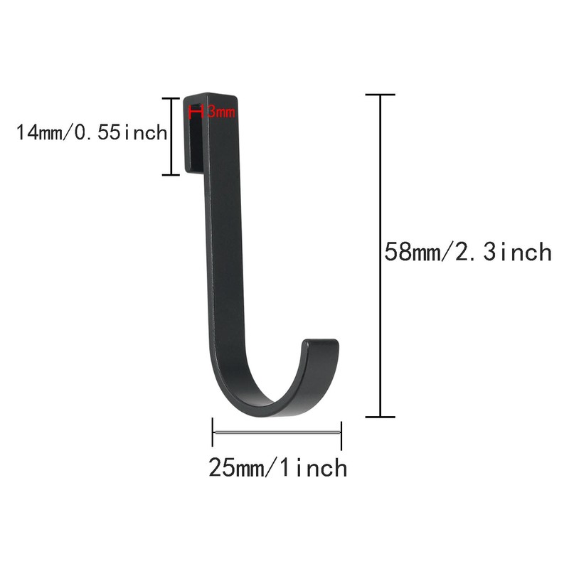 ITROLLE 10PCS Black Heavy Duty Hooks Pot Rack Hooks Wire