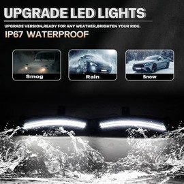 CYBORICH White LED Side Marker Lights for 2025 2026 GMC Yukon XL Chevy Tahoe Suburban Cadilac Escalade ESV Upgrade Dual Row Front Fender Markers Reflector Lamp Kit with Smoked Lens 2PCS