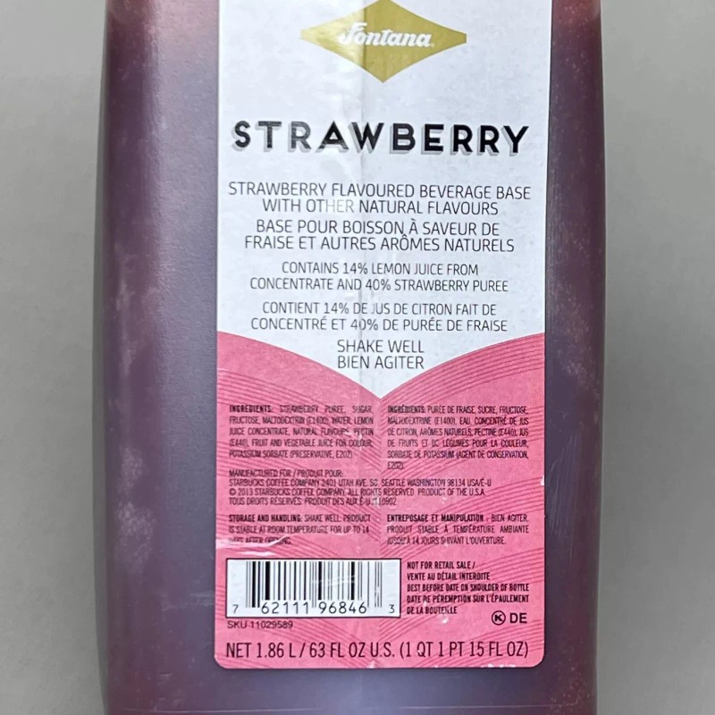 FONTANA Starbucks Fontana Sauce - Beverage & Dessert Base |