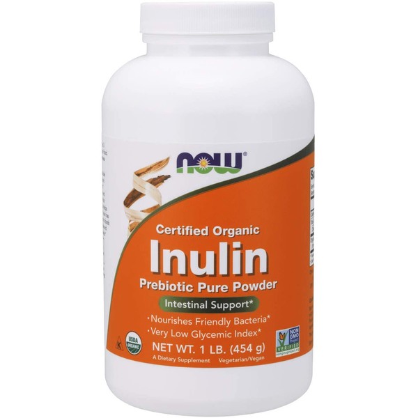 NOW Supplements, Organic Inulin Prebiotic Pure Powder, Low Gylcemic Index, 1-Pound
