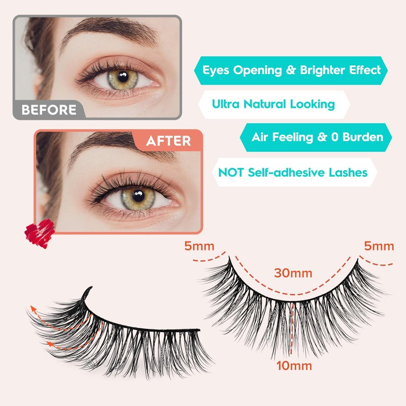 Lashes Wispy False Eyelashes Natural Look 10mm Short Lashes with