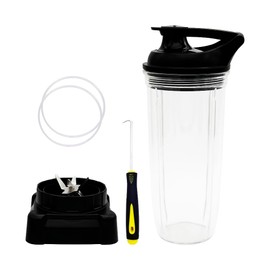 CXQ Replacement Square Pro Blender with 32oz Cup and To-Go-Lid, Compatible with Ninja Professional 1000W Blender Model: BL610 30/BL610 BRN 30/BL611C (1 cup, 32oz)
