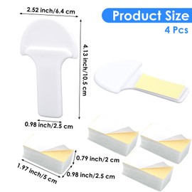 ElevateTech 4pcs Toilet Seat Lift Handle Tab ToiletLid Lifter, Avoid Touching Toilet Cover Handle Bathroom Accessories For Home, Office, Hotel Easy to Use