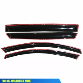 Unbranded Fits 07-13 Acura MDX Window Visor Rain Guard Vent Deflector W/ White Sport