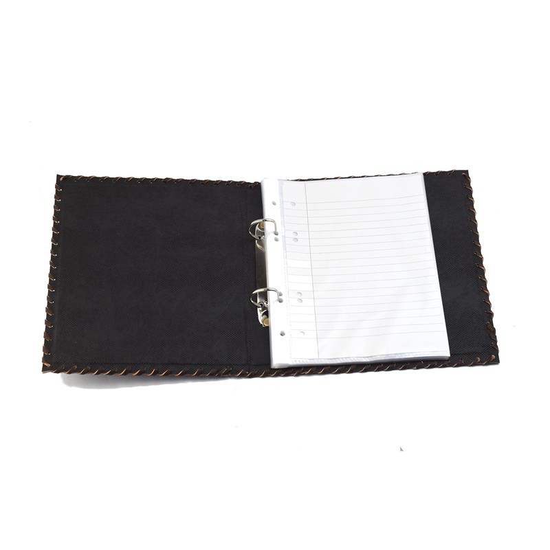 ROOGU Leather Binder, DIN A5, 2 Rings, Handmade Buffalo Leather