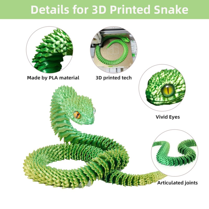 12" 3D Printed Snake in Egg, Articulated Snake Easter Eggs