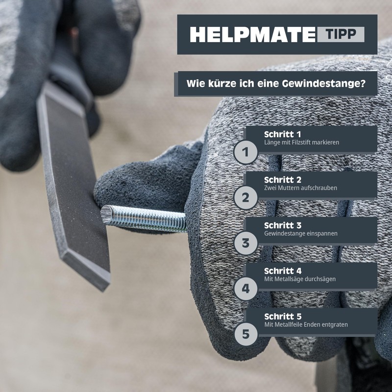 Helpmate – M6 x 330 mm threaded rod made of