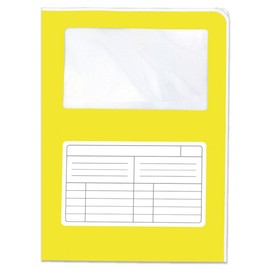 Blasetti Document Folders with Window – Sintex Chrome Yellow Document Binder for Office, A4 Size, Pack of 50 Pieces, 120 g Single Use Paper, Open on Two Sides