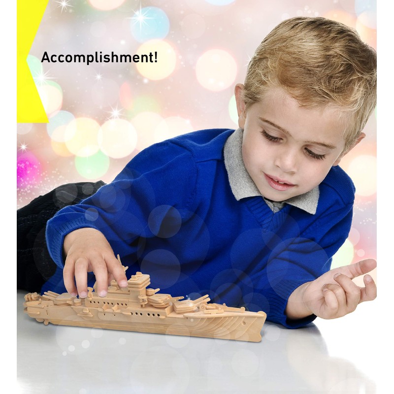 Puzzled 3D Puzzle Battleship Navy Ship Wood Craft Construction Kit