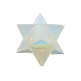 Opalite Merkaba Crystal - 0.75 Inches Metaphysical Merkaba Star for Meditation - Energetic Tetrahedron Crystal and Healing Stones for Spiritual Growth and Healing (15-20mm)