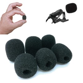 FUJIMORI Microphone Sponge Headset Intercom Microphone Windscreen Noise Cancelling Microphone Cover Set of 6 (Inner Diameter 0.2 inches (5 mm) for Pin Microphones))