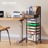SWTYMIKI 9-Tier Rolling File Cart - Paper Organizer with Drawer