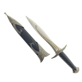 11" Metal and Plastic Fantasy Ring Medieval Elvish Short Sword. for Collection, Gift or Cosplay Renaissance Characters. Stainless Steel Blade with Scabbard