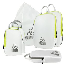 Beeyond - Juego de cubos de compresión de 6 piezas para viajes y organización de equipaje, incluye cubos grandes y pequeños, bolsa de accesorios y bol