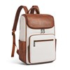 tiamyi leather travel backpack for men and women, flap top