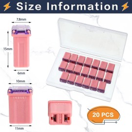Moukeren 30 Amp Automotive Fuses 20 Pack Micro Cartridge Fuses For Cars Trucks Rvs