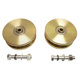 6" V Groove Wheel with Double Bearing Sliding Gate 5000 Lbs Roller Slide + Screw- 2 Pack