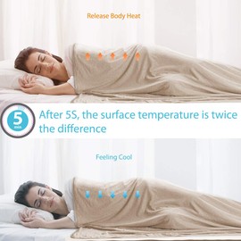 Elegear Revolutionary Cooling Blanket Absorbs Heat to Keep Adults, Children, Babies Cool on Warm Nights, Japanese Q-Max Arc-Chill 0.4 Cooling Fiber, 100% Cotton Backing, Summer Blanket for Night Sweat