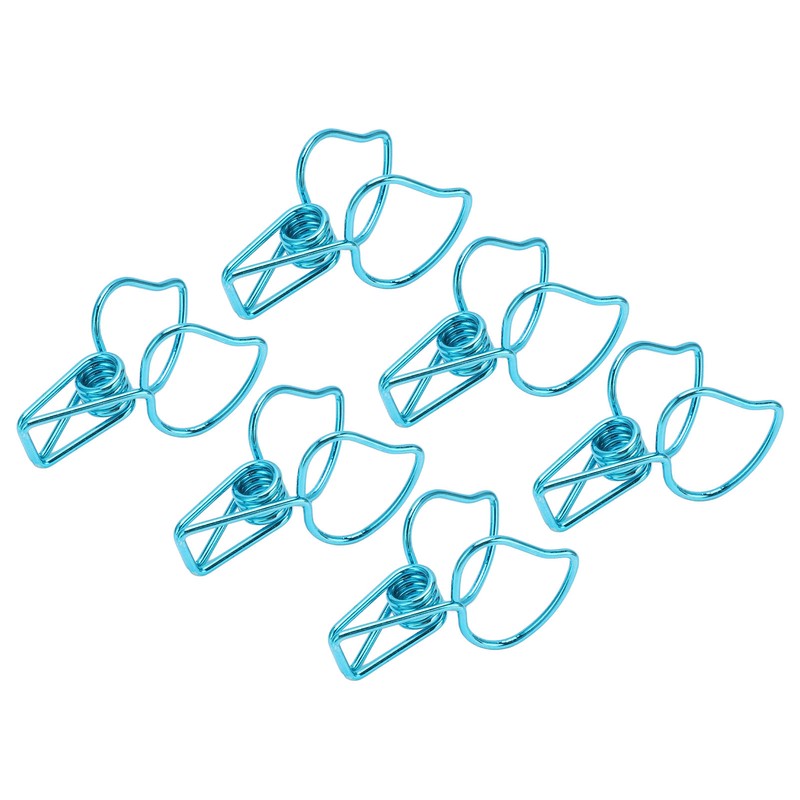 100pcs Binder Clips Cute Cartoon Peach Shape Metal Hollow Tail