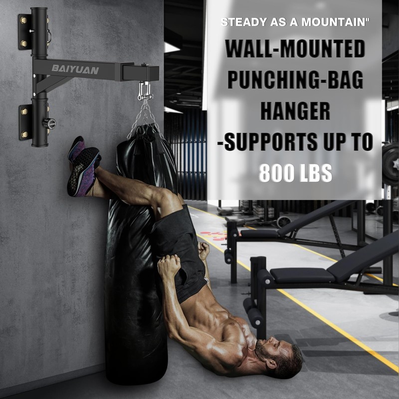 BaiYuan Heavy Bag Hanger - Adjustable Wall Mount Punching Bag