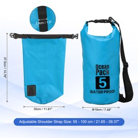 YELARXI Waterproof Dry Bag, 5L Fit for Women Men Water Proof Bags Lightweight Dry Storage Floating Backpack with Whistle for Travel Backpacking Boating Kayaking (Lake Blue)