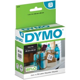 Dymo 30332 LabelWriter MultiPurpose - Permanent adhesive labels - black on white - 0.98 in x 0.98 in 750 label(s) (1 roll(s) x 750) - for DYMO Desktop Mailing Solution Twin Turbo LabelWriter & Scale