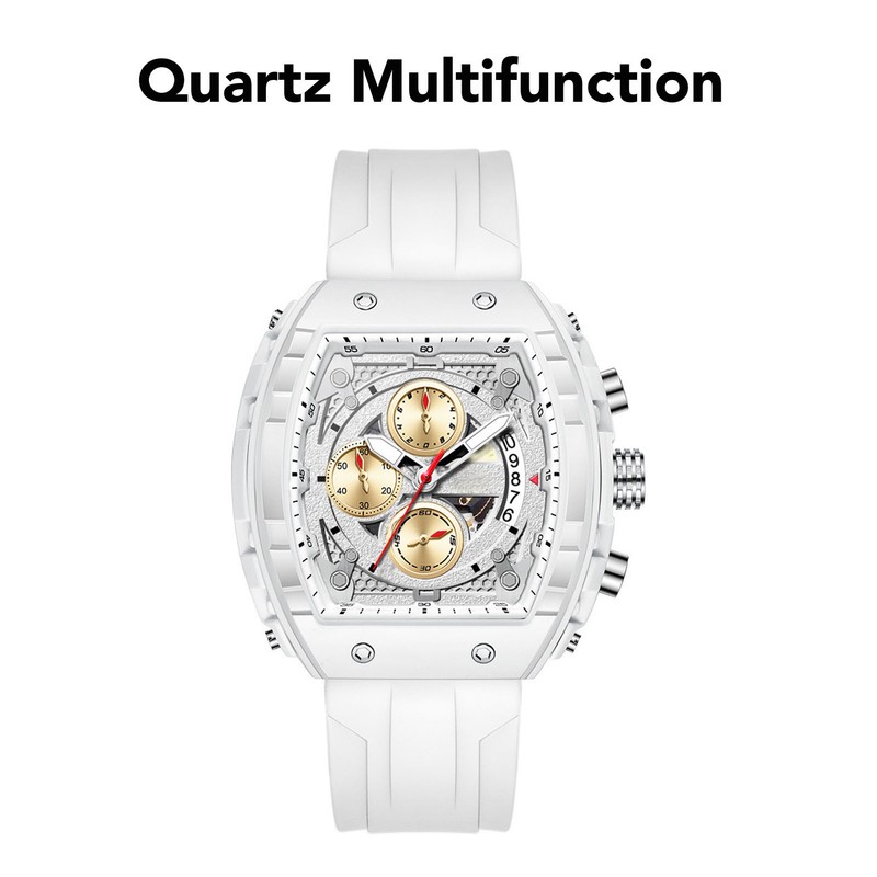 Multifunctional Men Sport Watch 30m Waterproof Rubber Strap Fashionable Digital