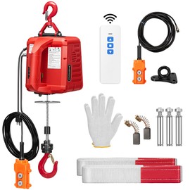 VIVOHOME 3-in-1 Electric Hoist Winch 1100lbs, 110V Portable Power Winch Crane with Wire and Wireless Remote Control, 40ft Lifting Height for Towing, Overload Protection for Garage, Factory, Warehouse