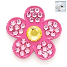 Bonjoc Magnetic Tinkerbell Flower Pink Yellow Crystal Golf Ball Marker with Hatclip