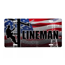 Onestopairbrushshop LIneman license plate