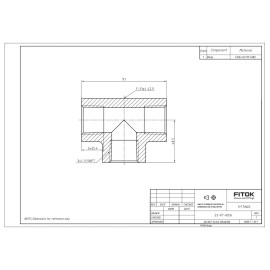 FITOK Pipe Fitting Tee 1" Female NPT 316 Stainless Steel 6400 psi, SS-PT-NS16