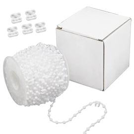 FQTANJU 20 Meter 200 Clips Vertical Blind Bottom Chain with 5 Pieces Plastic Chain Connectors for 3.5 Inch/ 89 mm Slats DIY Replacement