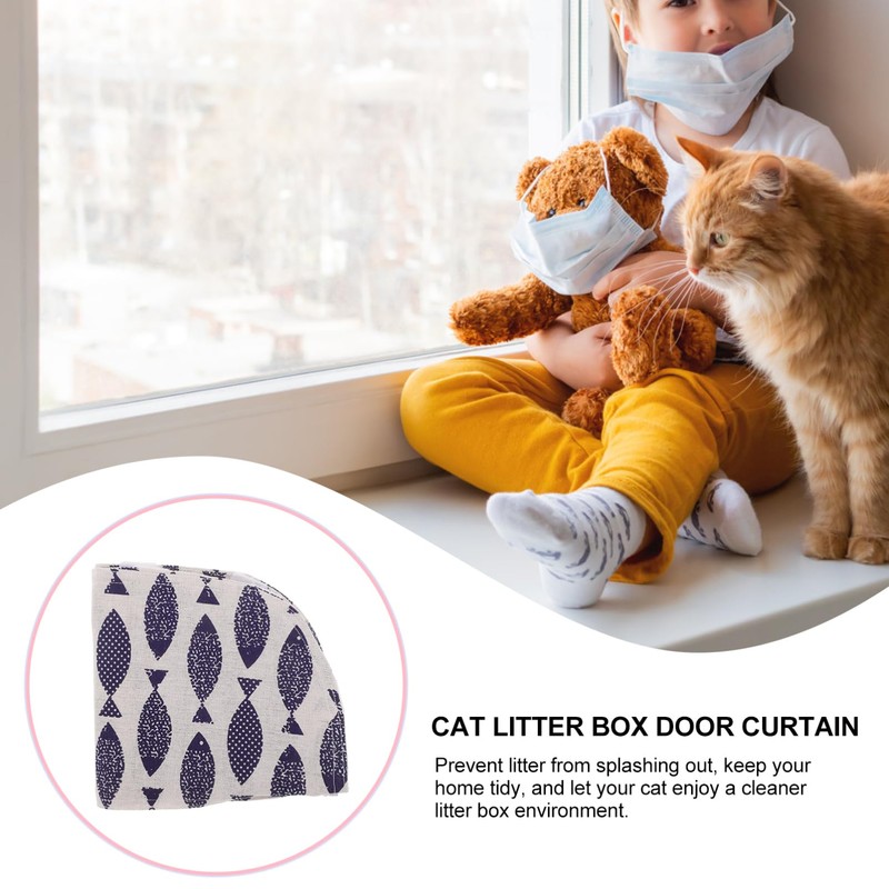 Kisangel Cat Litter Box Curtain, Self Cleaning Litter Case Door